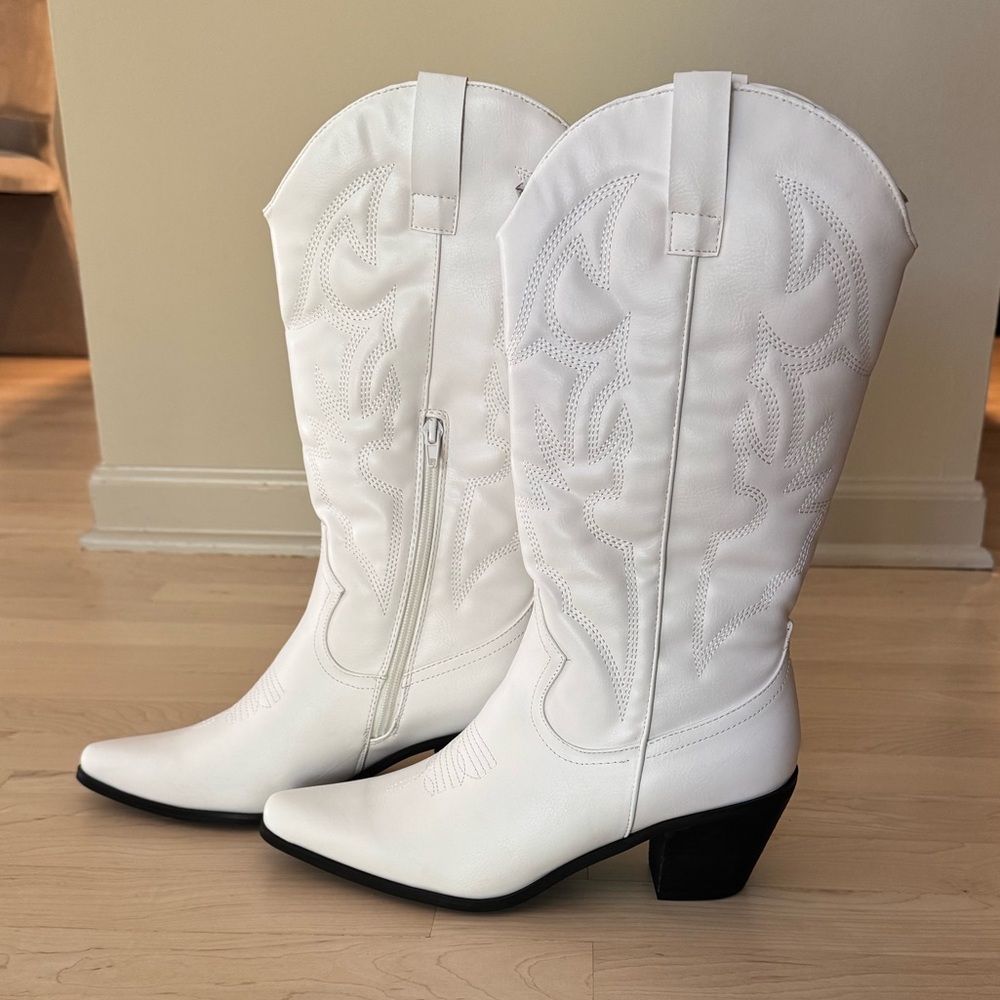 White Cowboy Boots - Never worn